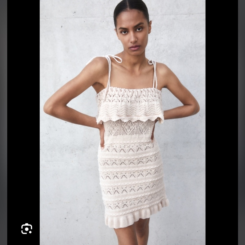 nwt! zara ruffled knit dress